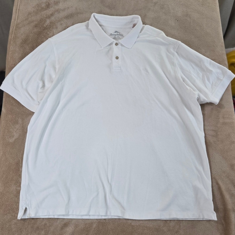Tommy Bahama polo shirt Mens size 3XL‎ white 100% cotton short sleeve EUC